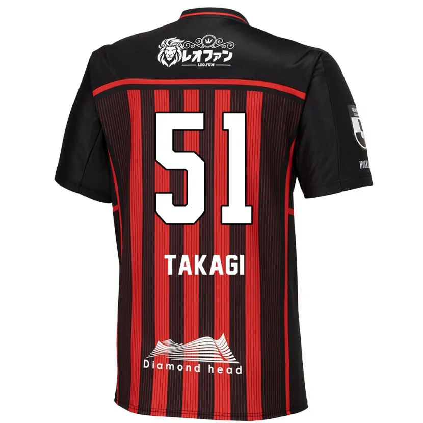 Danxen Men Shun Takagi #51 Red Black Home Jersey 2024/25 T-Shirt