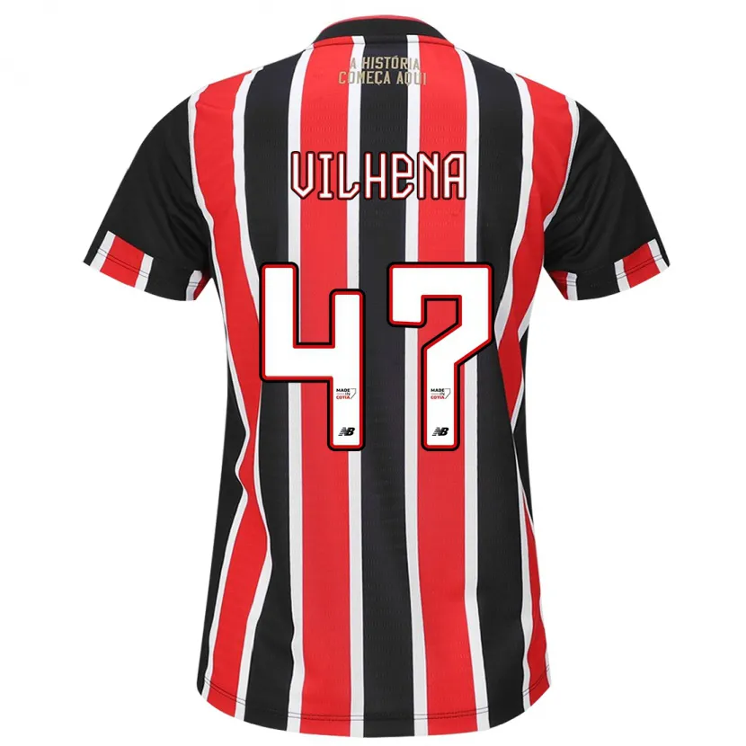 Danxen Men Pedro Vilhena #47 Black Red White Away Jersey 2024/25 T-Shirt