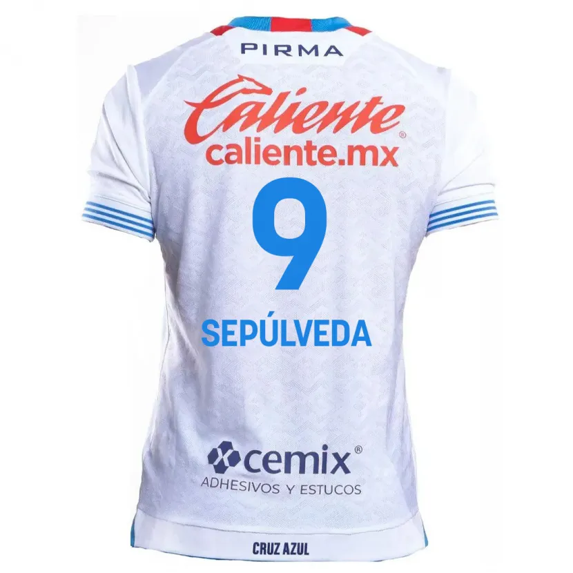 Danxen Men Ángel Sepúlveda #9 White Blue Away Jersey 2024/25 T-Shirt