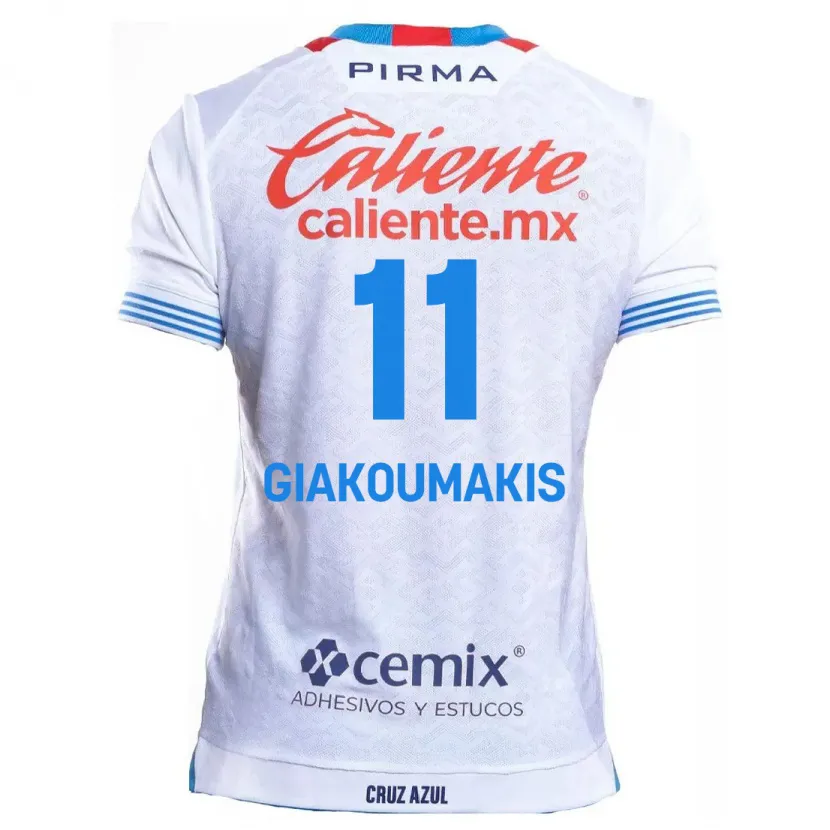 Danxen Men Georgios Giakoumakis #11 White Blue Away Jersey 2024/25 T-Shirt