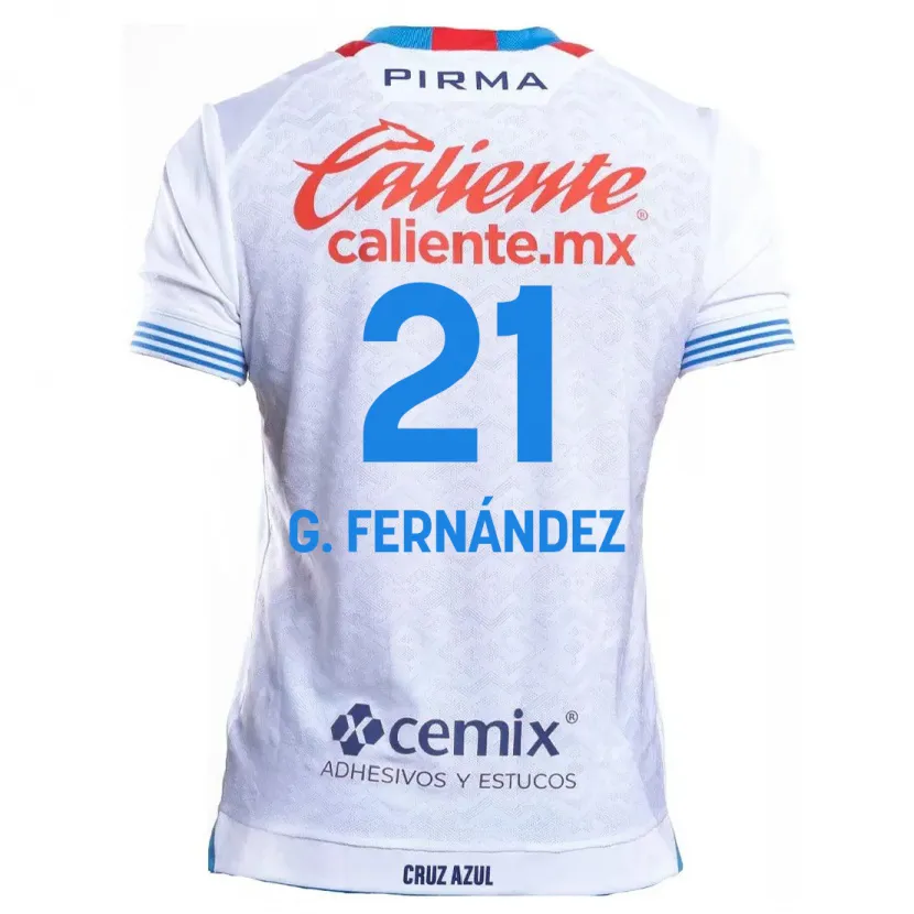 Danxen Men Gabriel Fernández #21 White Blue Away Jersey 2024/25 T-Shirt