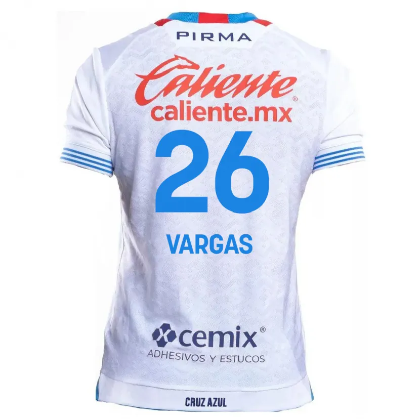 Danxen Men Carlos Vargas #26 White Blue Away Jersey 2024/25 T-Shirt