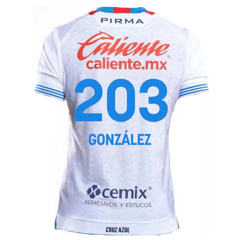 Danxen Men Rogelio González #203 White Blue Away Jersey 2024/25 T-Shirt