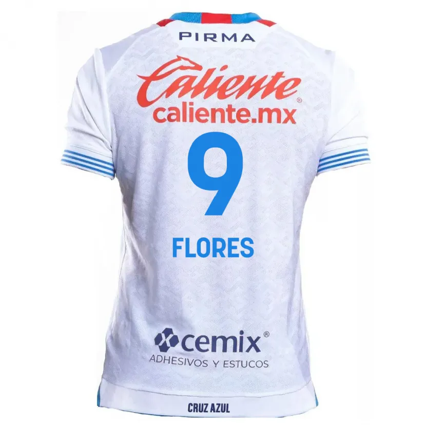 Danxen Men Daniela Flores #9 White Blue Away Jersey 2024/25 T-Shirt