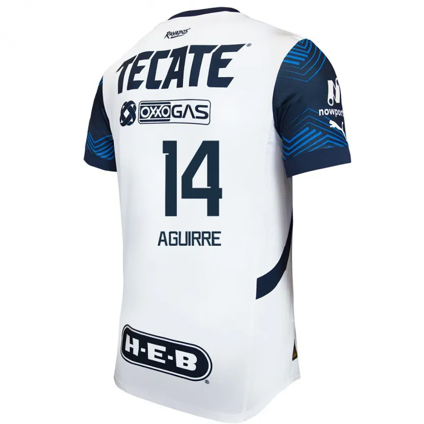 Danxen Men Érick Aguirre #14 White Blue Away Jersey 2024/25 T-Shirt