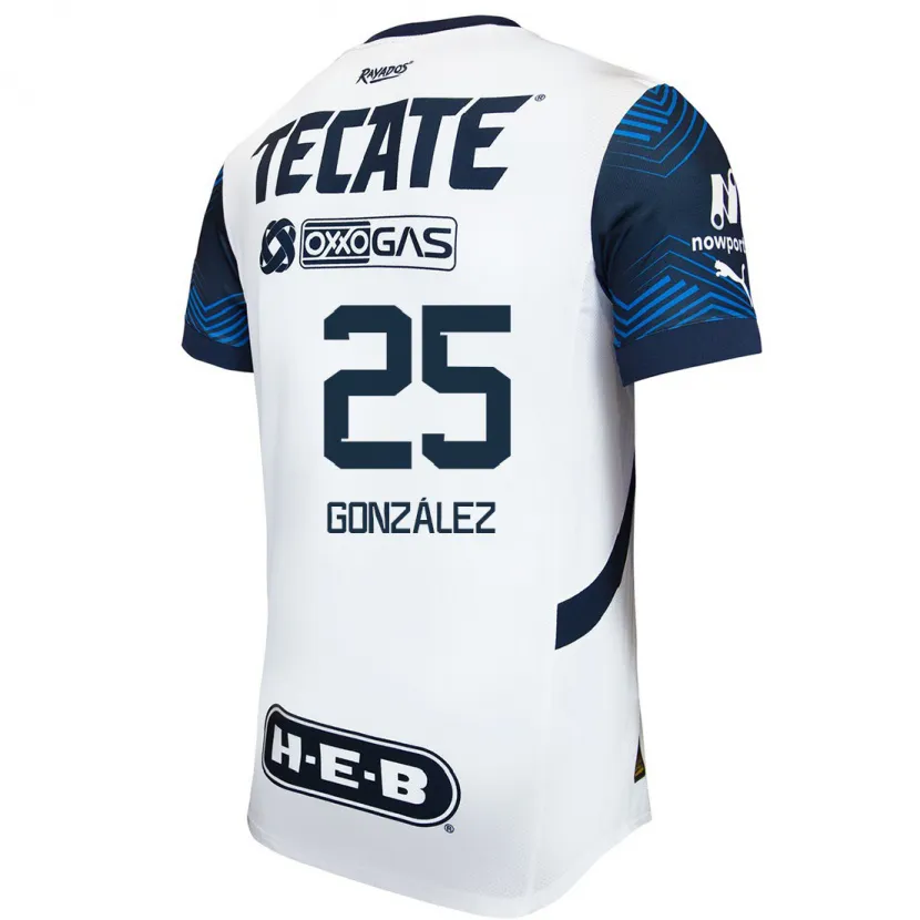 Danxen Men Jonathan González #25 White Blue Away Jersey 2024/25 T-Shirt