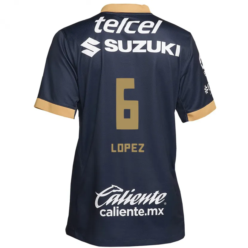 Danxen Men Nathalia Lopez #6 Obsidian Gold White Away Jersey 2024/25 T-Shirt