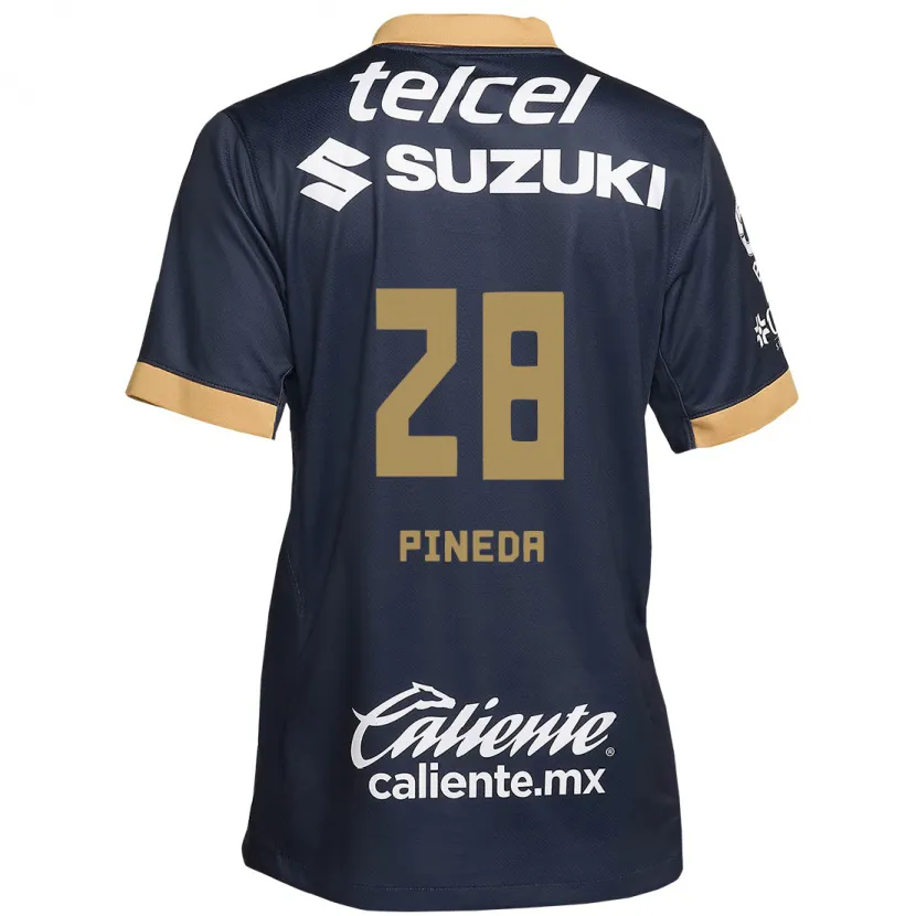 Danxen Men Grecia Pineda #28 Obsidian Gold White Away Jersey 2024/25 T-Shirt