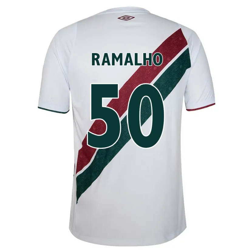 Danxen Men Gustavo Ramalho #50 White Green Maroon Away Jersey 2024/25 T-Shirt