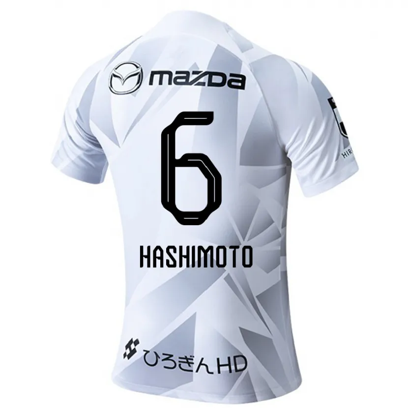 Danxen Men Hinata Hashimoto #6 White Grey Black Away Jersey 2024/25 T-Shirt