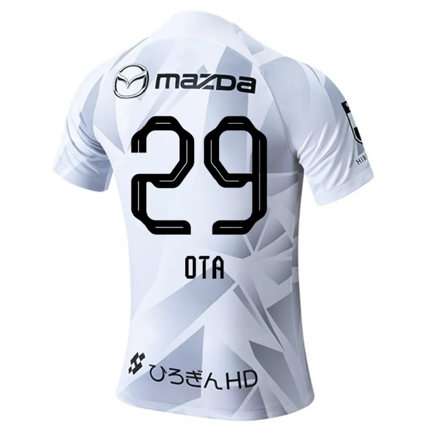 Danxen Men Hiroto Ota #29 White Grey Black Away Jersey 2024/25 T-Shirt