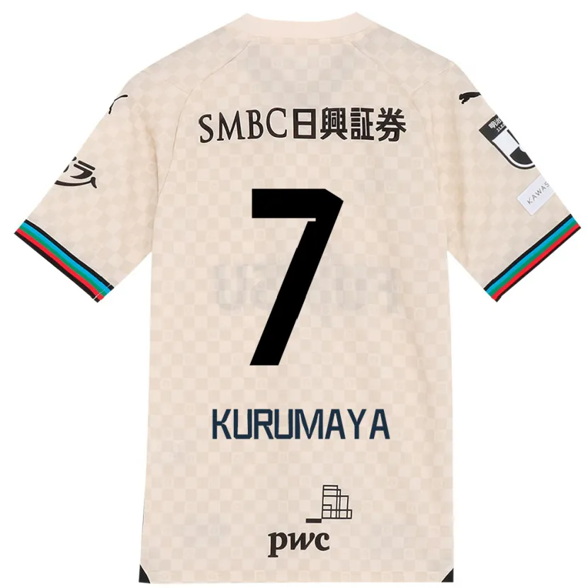 Danxen Men Shintaro Kurumaya #7 White Gray Away Jersey 2024/25 T-Shirt