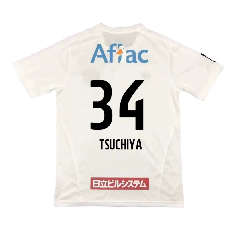 Danxen Men Takumi Tsuchiya #34 White Black Away Jersey 2024/25 T-Shirt