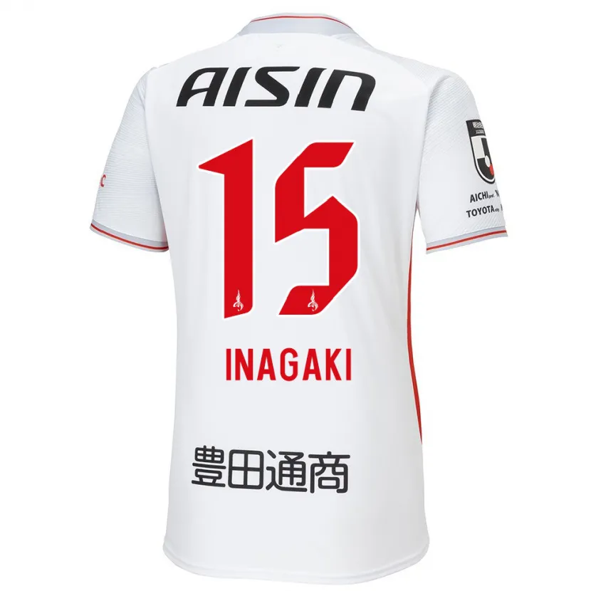 Danxen Men Sho Inagaki #15 White Yellow Red Away Jersey 2024/25 T-Shirt