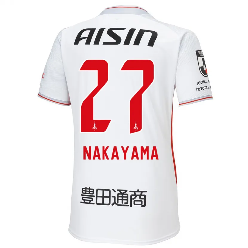 Danxen Men Katsuhiro Nakayama #27 White Yellow Red Away Jersey 2024/25 T-Shirt