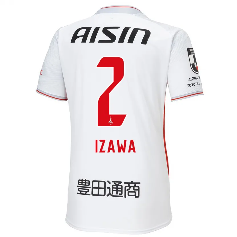 Danxen Men Shuto Izawa #2 White Yellow Red Away Jersey 2024/25 T-Shirt