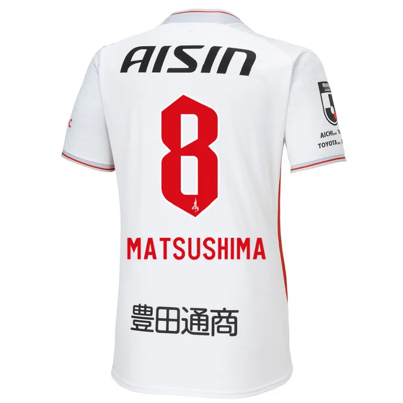 Danxen Men Kosei Matsushima #8 White Yellow Red Away Jersey 2024/25 T-Shirt