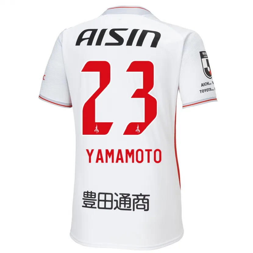 Danxen Men Haruki Yamamoto #23 White Yellow Red Away Jersey 2024/25 T-Shirt