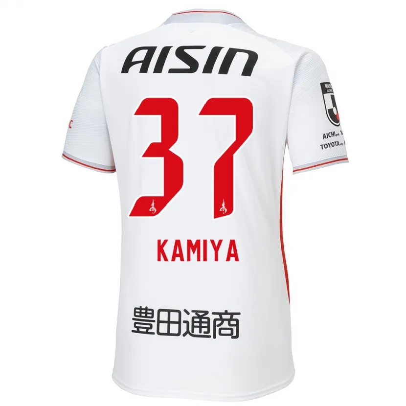 Danxen Men Kiichi Kamiya #37 White Yellow Red Away Jersey 2024/25 T-Shirt