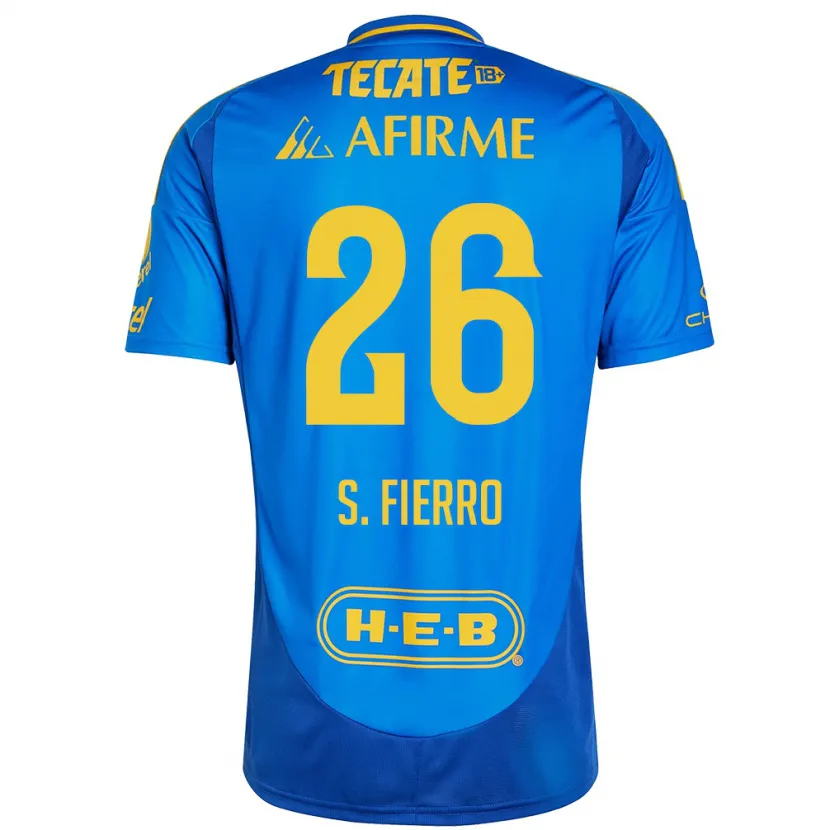 Danxen Men Sebastián Fierro #26 Blue Yellow Away Jersey 2024/25 T-Shirt