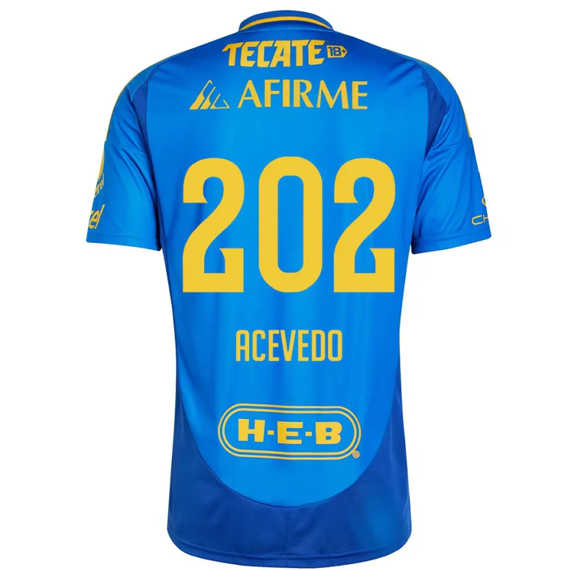 Danxen Men José Acevedo #202 Blue Yellow Away Jersey 2024/25 T-Shirt