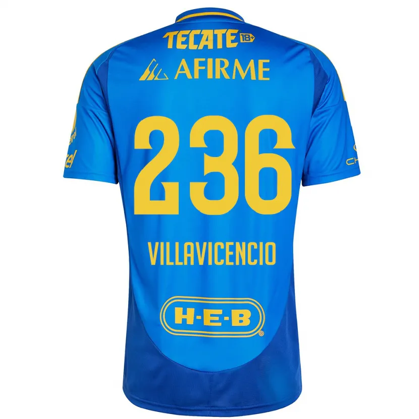 Danxen Men Edgar Villavicencio #236 Blue Yellow Away Jersey 2024/25 T-Shirt