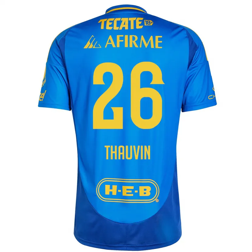 Danxen Men Florian Thauvin #26 Blue Yellow Away Jersey 2024/25 T-Shirt