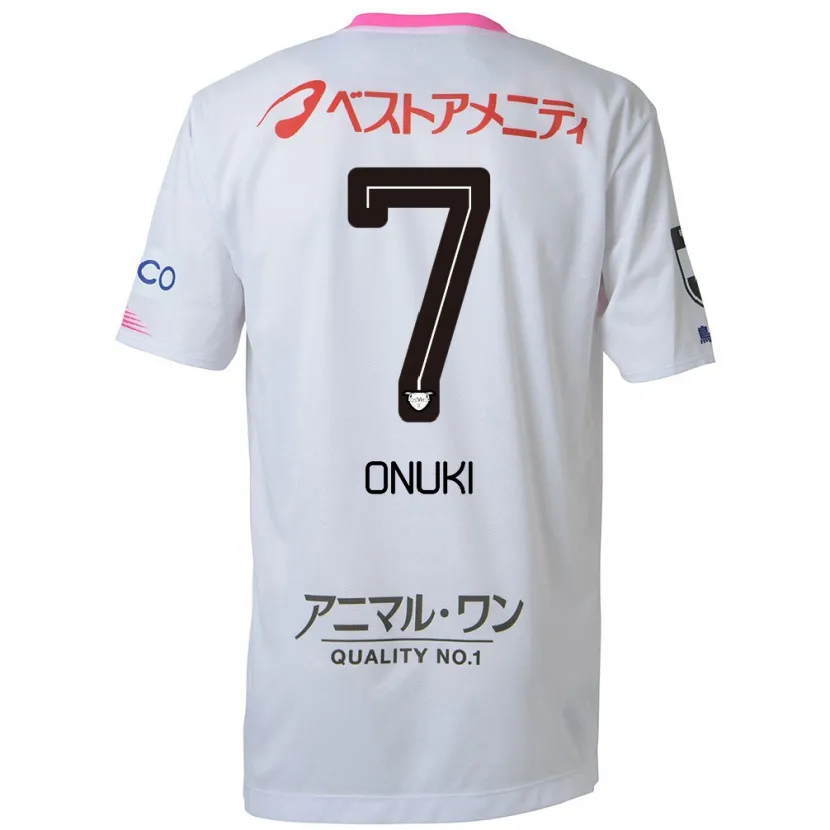 Danxen Men Tentaro Onuki #7 White Blue Pink Away Jersey 2024/25 T-Shirt