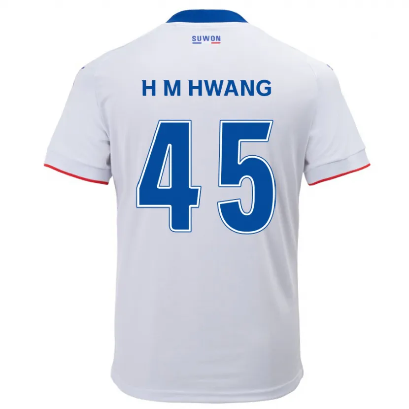 Danxen Men Myung-Hyun Hwang #45 White Blue Away Jersey 2024/25 T-Shirt