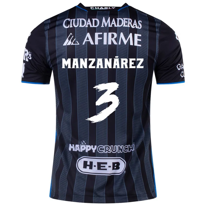 Danxen Men Óscar Manzanárez #3 White Black Away Jersey 2024/25 T-Shirt