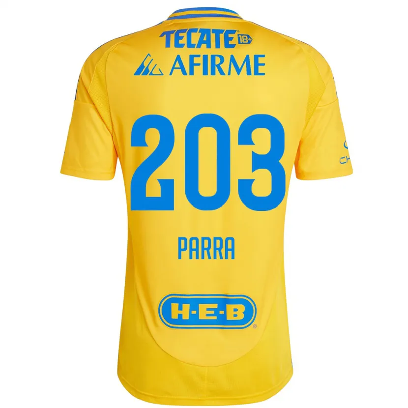 Danxen Women Bernardo Parra #203 Gold Yellow Home Jersey 2024/25 T-Shirt