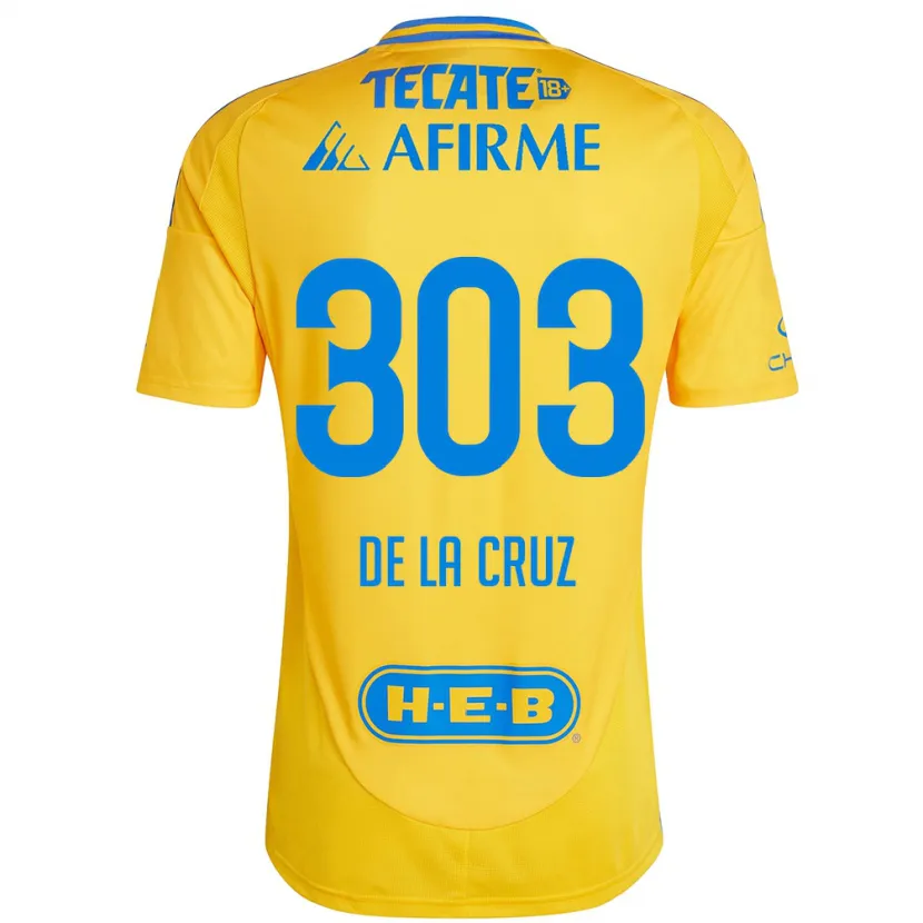 Danxen Women Erick De La Cruz #303 Gold Yellow Home Jersey 2024/25 T-Shirt