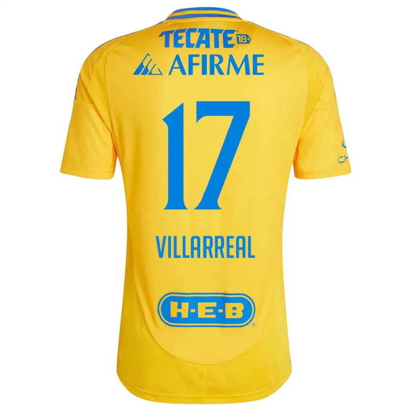 Danxen Women Natalia Villarreal #17 Gold Yellow Home Jersey 2024/25 T-Shirt