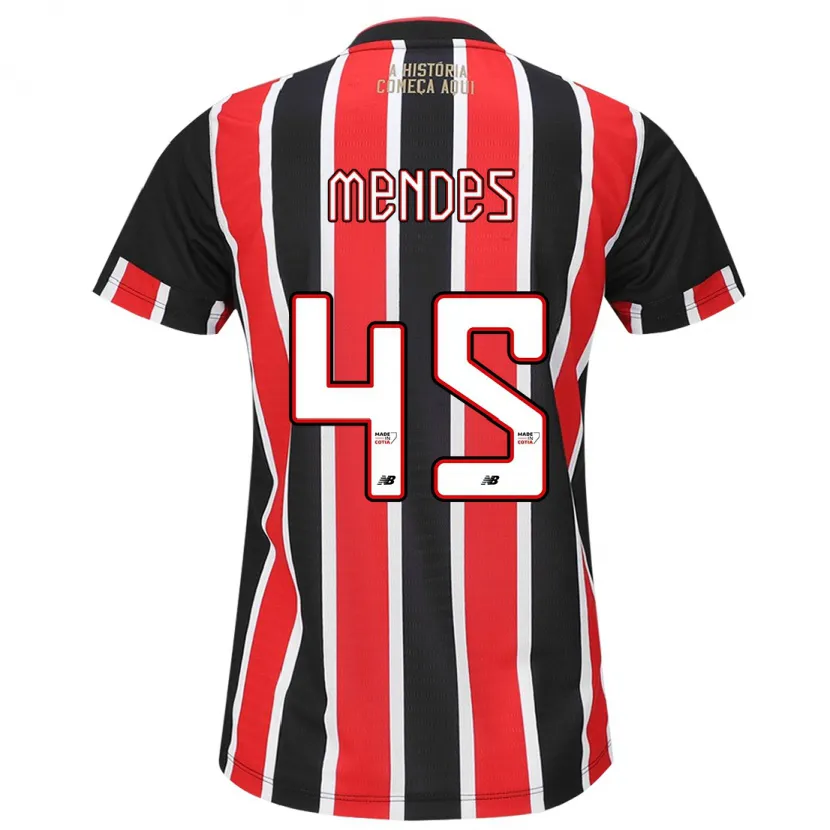 Danxen Women Nathan Mendes #45 Black Red White Away Jersey 2024/25 T-Shirt