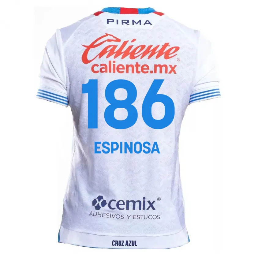 Danxen Women Brandón Espinosa #186 White Blue Away Jersey 2024/25 T-Shirt