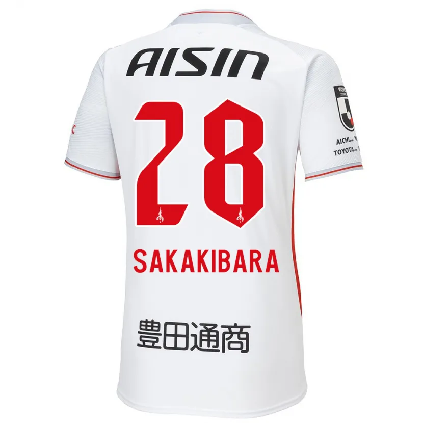 Danxen Women Kyota Sakakibara #28 White Yellow Red Away Jersey 2024/25 T-Shirt