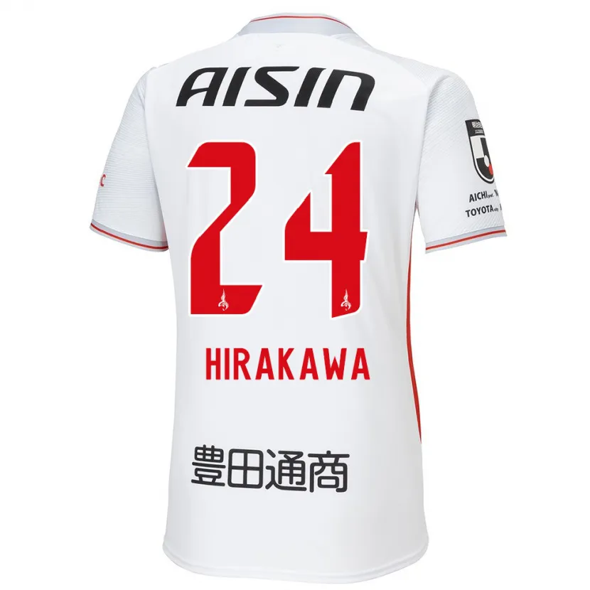 Danxen Women Haruto Hirakawa #24 White Yellow Red Away Jersey 2024/25 T-Shirt