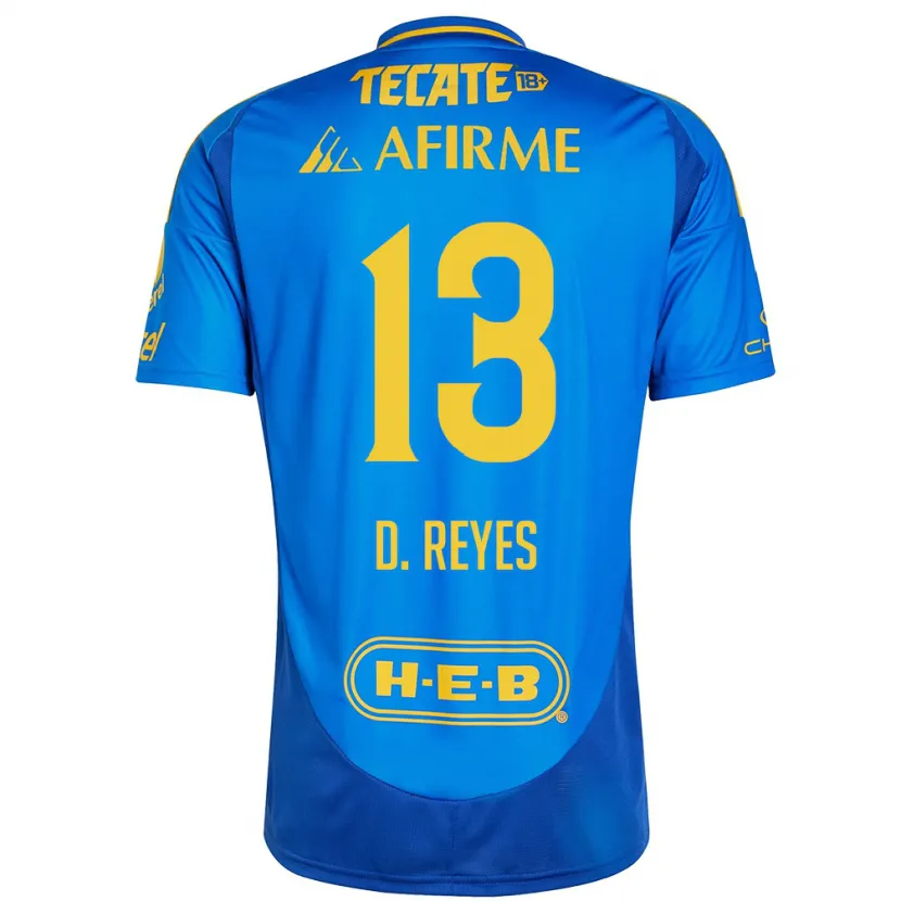 Danxen Women Diego Reyes #13 Blue Yellow Away Jersey 2024/25 T-Shirt