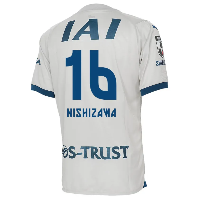 Danxen Women Kenta Nishizawa #16 White Blue Away Jersey 2024/25 T-Shirt