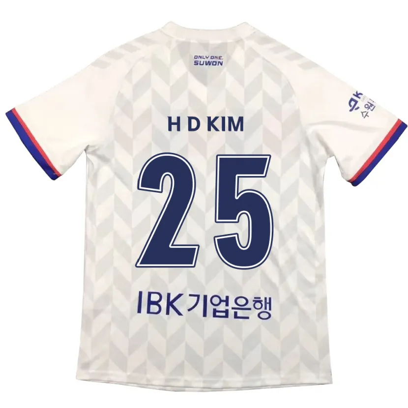 Danxen Women Dae-Hyun Kim #25 White Blue Away Jersey 2024/25 T-Shirt