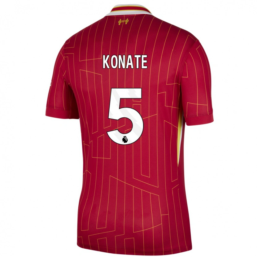 Danxen Kid Ibrahima Konaté #5 Red Yellow White Home Jersey 2024/25 T-Shirt