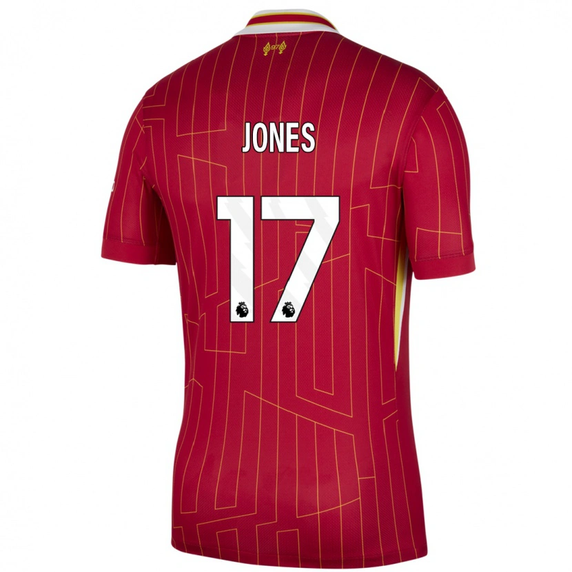 Danxen Kid Curtis Jones #17 Red Yellow White Home Jersey 2024/25 T-Shirt