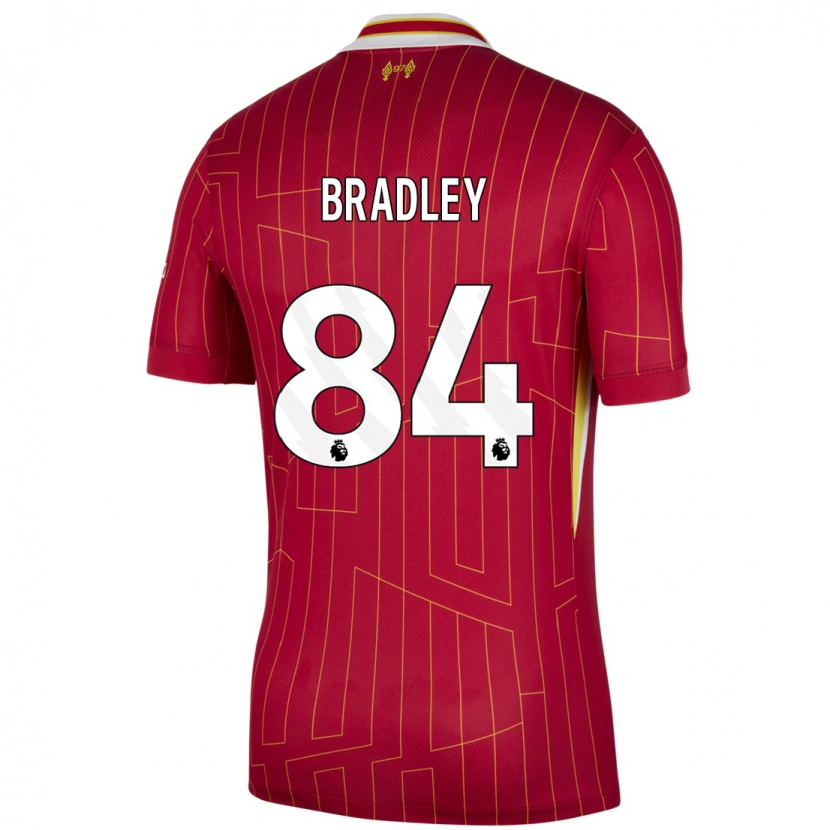 Danxen Kid Conor Bradley #84 Red Yellow White Home Jersey 2024/25 T-Shirt