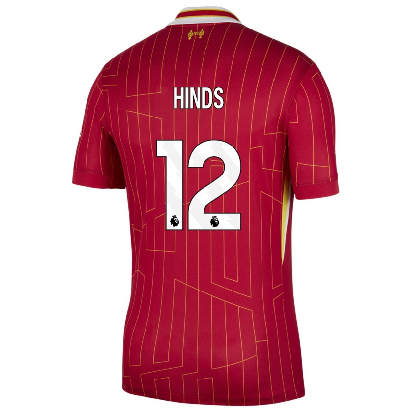 Danxen Kid Taylor Hinds #12 Red Yellow White Home Jersey 2024/25 T-Shirt