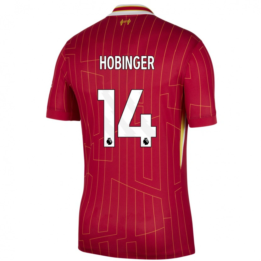 Danxen Kid Marie Höbinger #14 Red Yellow White Home Jersey 2024/25 T-Shirt