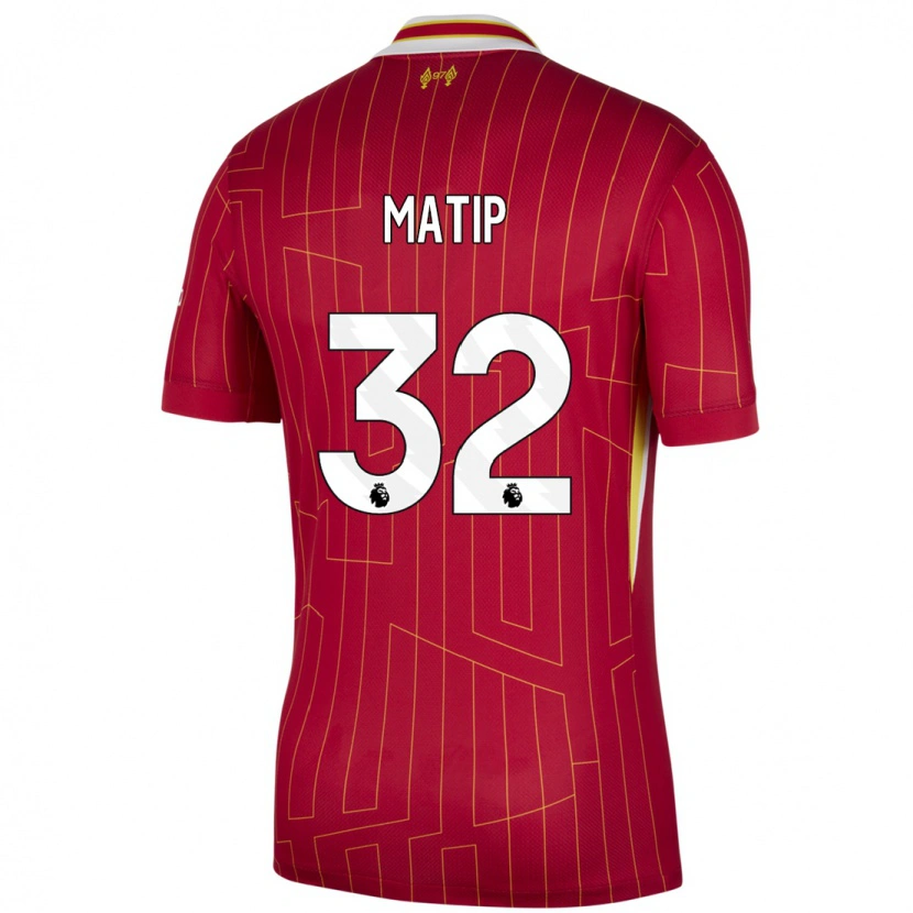 Danxen Kid Joel Matip #32 Red Yellow White Home Jersey 2024/25 T-Shirt