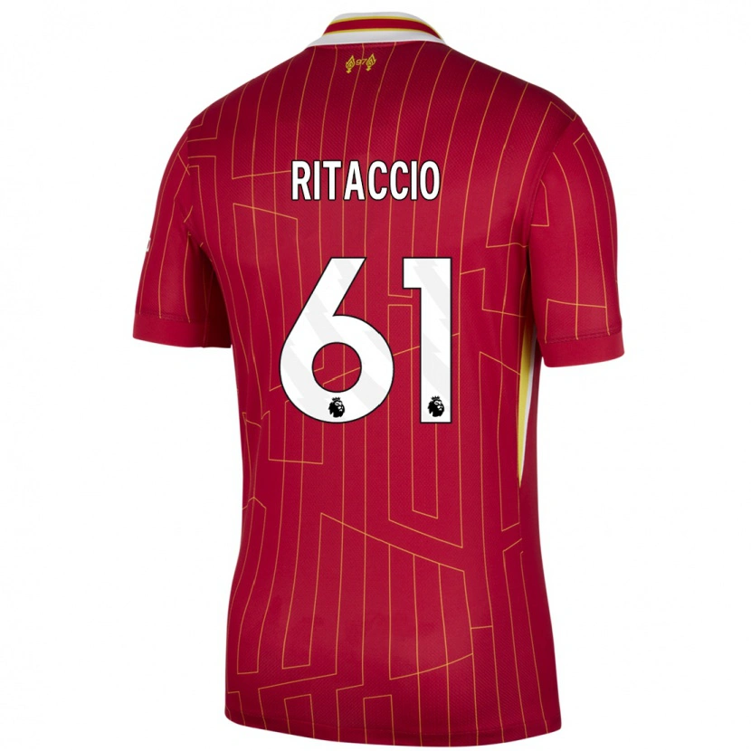 Danxen Kid Matteo Ritaccio #61 Red Yellow White Home Jersey 2024/25 T-Shirt