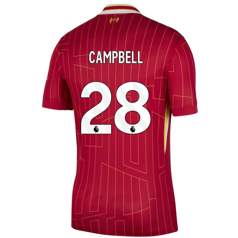 Danxen Kid Megan Campbell #28 Red Yellow White Home Jersey 2024/25 T-Shirt