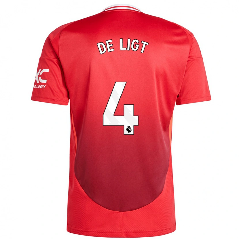 Danxen Kid Matthijs De Ligt #4 Bright Red Home Jersey 2024/25 T-Shirt