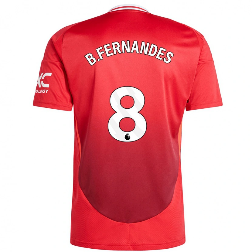 Danxen Kid Bruno Fernandes #8 Bright Red Home Jersey 2024/25 T-Shirt